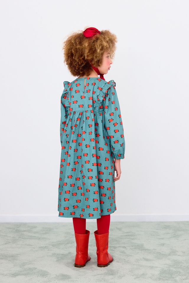 Kid's cotton Dress Camelias 3-12Y Tinycottons