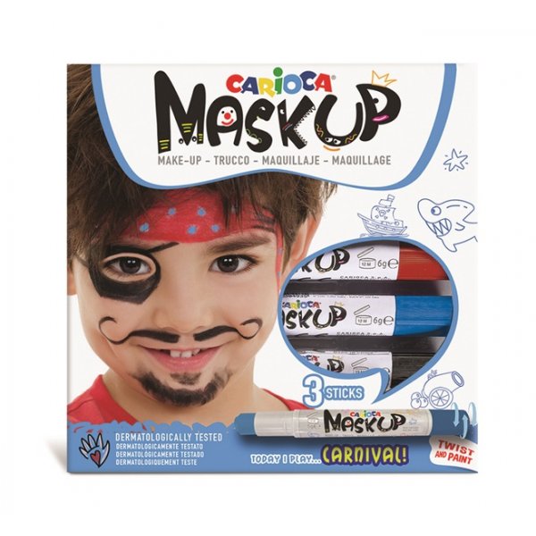 Carioca Face Paints 3 pieces Maskup (red-black-blue)