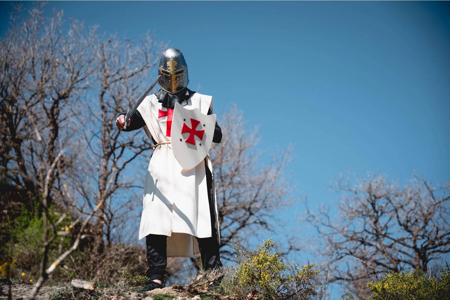 Παιδική Στολή-Λευκός Χιτώνας Ιππότη Ναΐτη 5-12 ετων