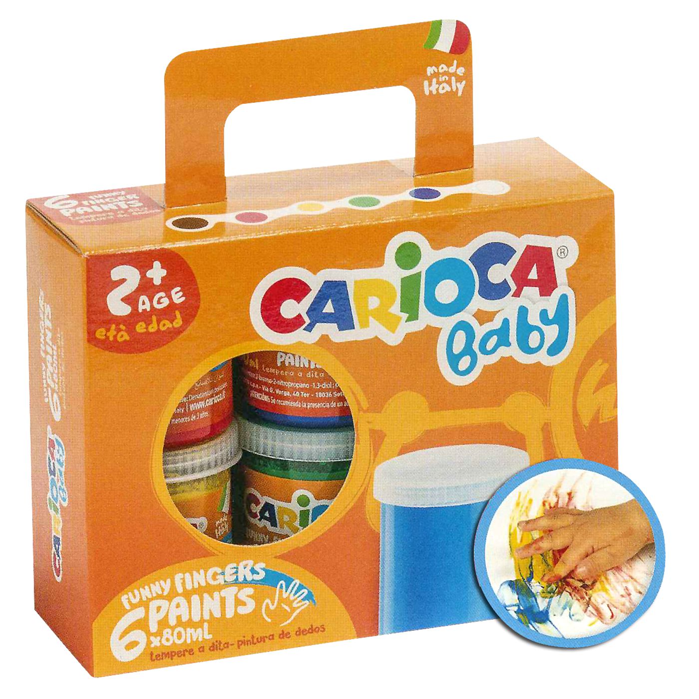 Carioca Baby Finger Paints 6 Colors 80 mL
