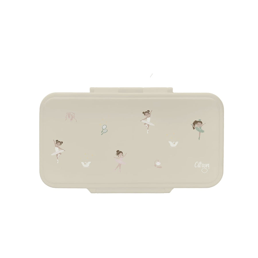 Rectangle Lunchbox with 2 compartments Ballerina 970ml - Citron