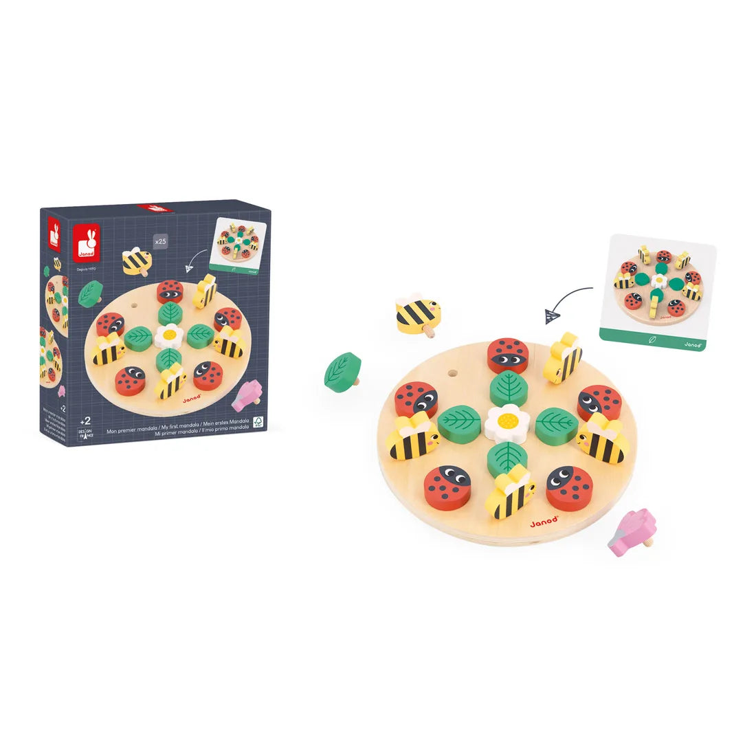 Children's educational toy My first Mandala - Garden 2+ Janod