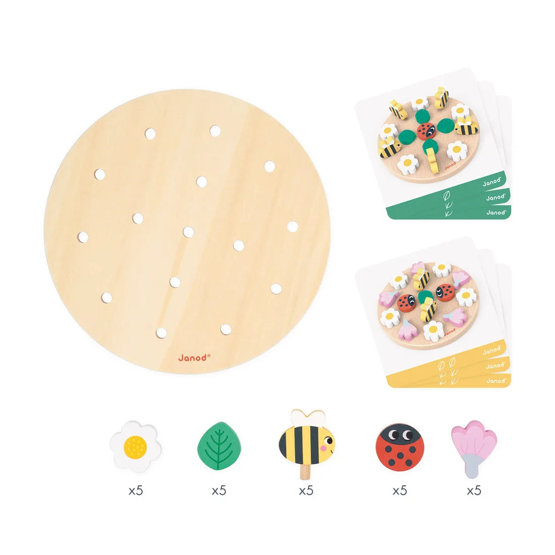 Παιδικό επιτραπέζιο παιχνίδι Το πρώτο μου Μάνταλα - Κήπος 2+ Janod