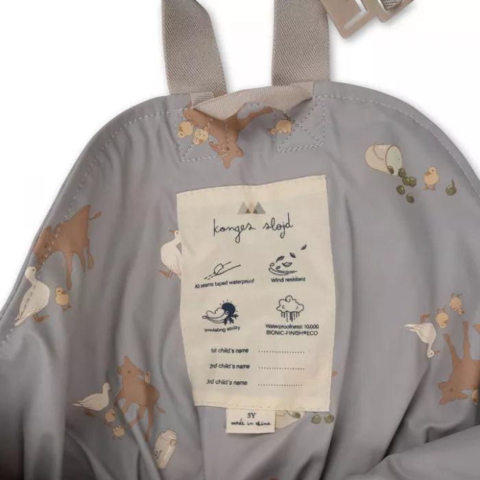  Rainy palme rainwear set Farm Blue 9m-10y Konges Slojd