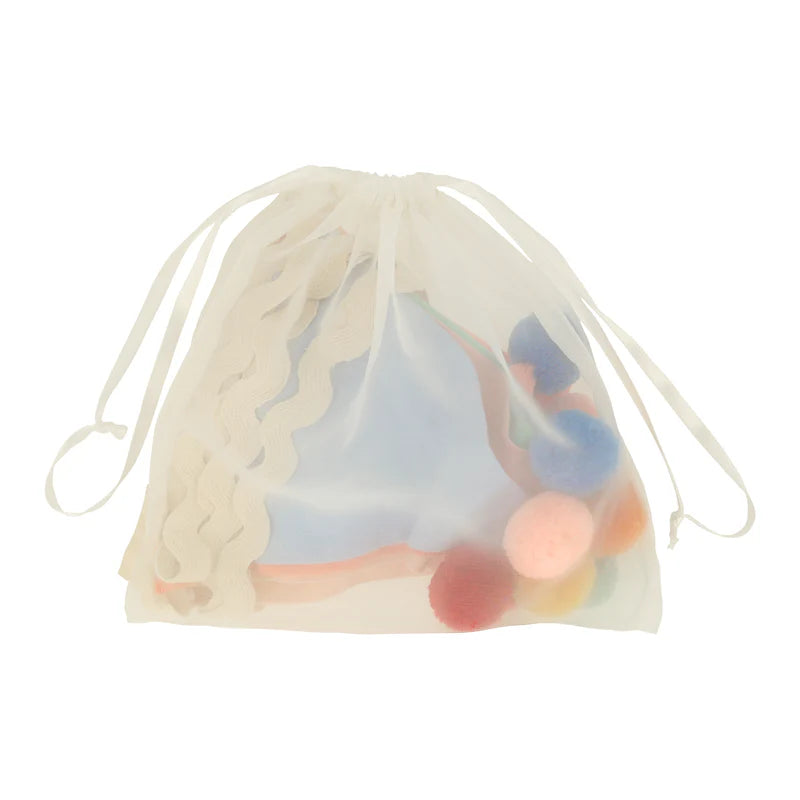 Pastel Flag garland with pompom 3m Meri Meri