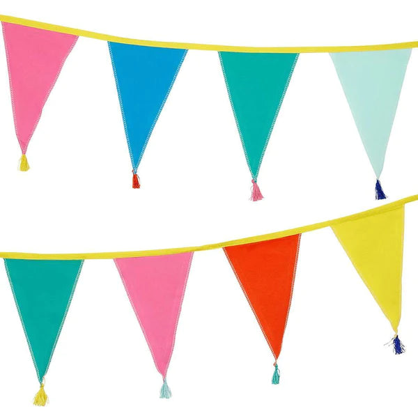 Fabric garland with rainbow flags