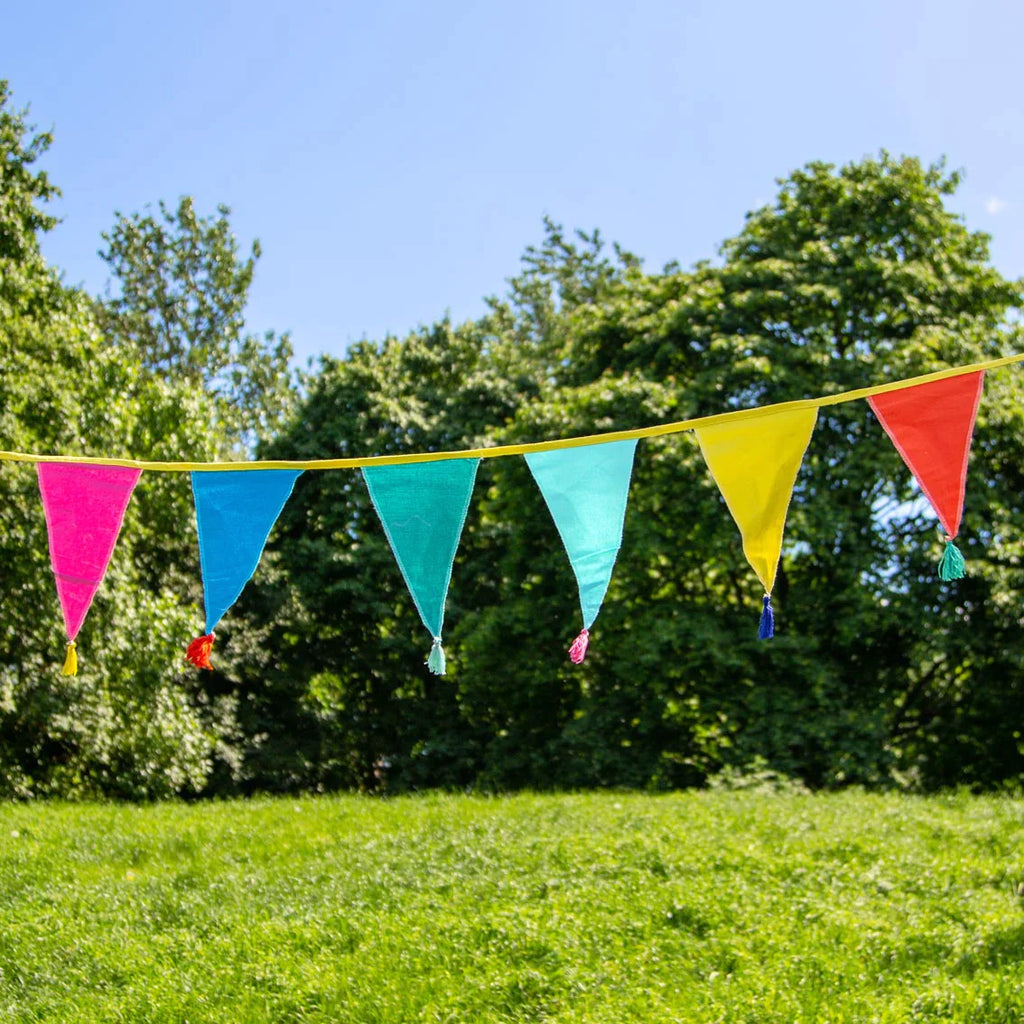 Fabric garland with rainbow flags