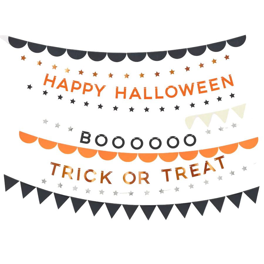 Διακοσμητικές Χάρτινες Γιρλάντες Halloween σετ 10 τμχ