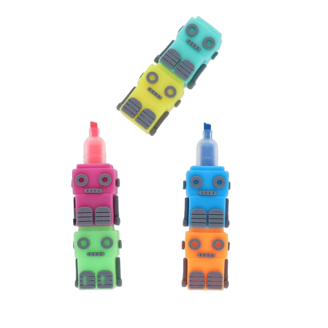 Highlighter Markers Robots 6 pcs