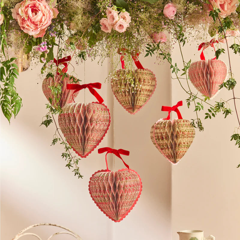 Decorative honeycomb Hearts Liberty 3pcs