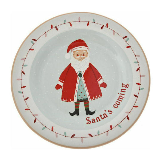 Christmas Ceramic Food Plate Santa's coming (set of 2 pcs)