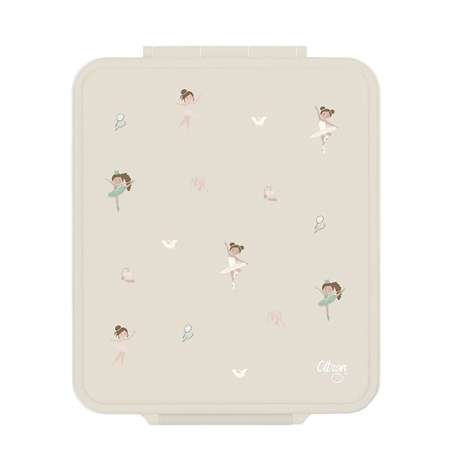 Isothermal food container with 4 compartments Grand Lunchbox - Ballerina 18+ months 23.6x19x7.5 cm - Citron