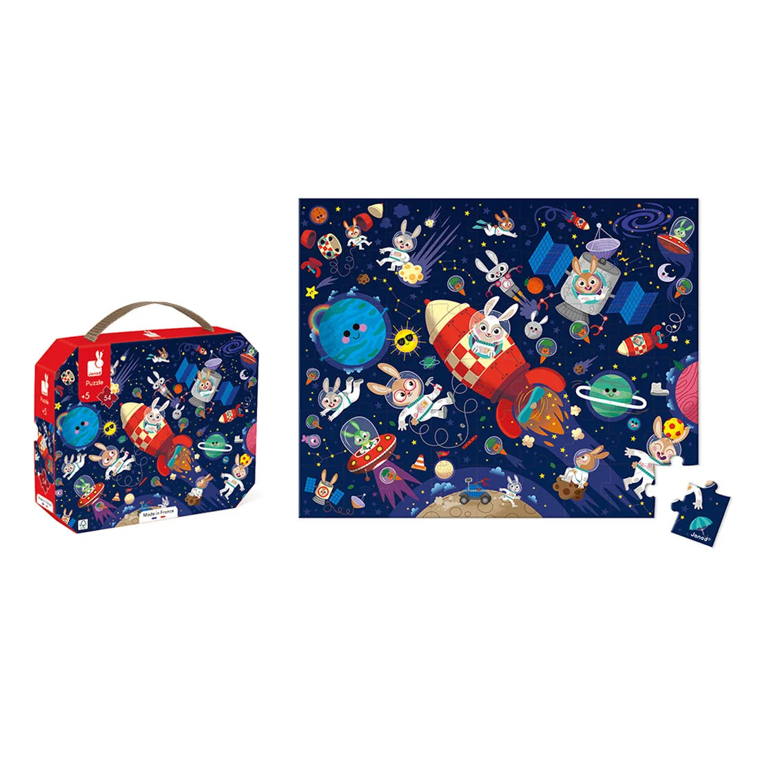 Παιδικό puzzle 54 κομματιών Πύραυλος σε βαλιτσάκι 5+ Janod