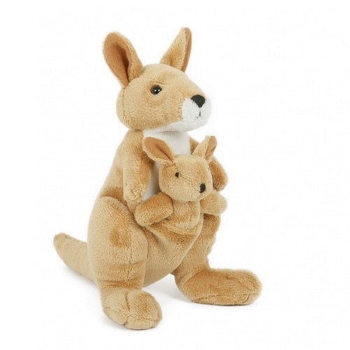 Kid's stuffed animal Kangaroo with baby 18cm