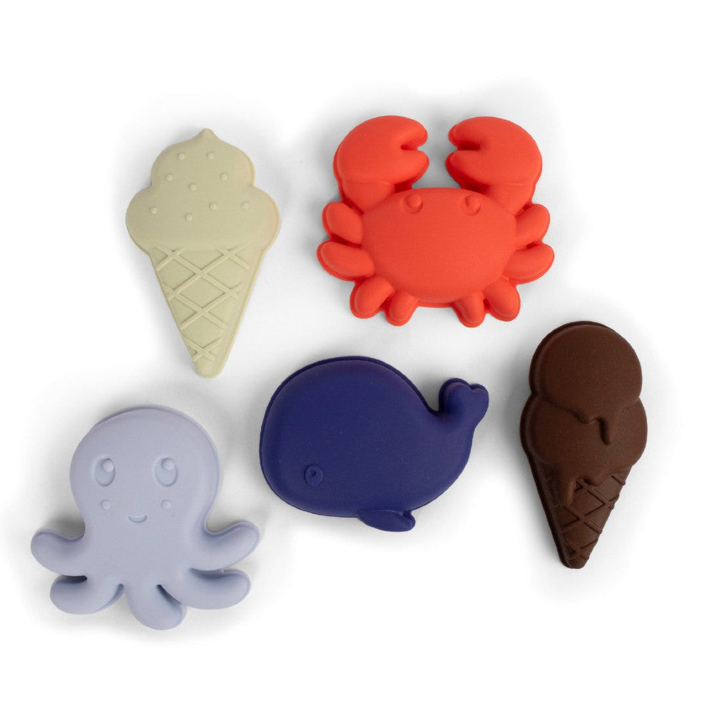 Σετ Καλούπια από σιλικόνη μακράς διάρκειας 5 τμχ Blue mix Filibabba