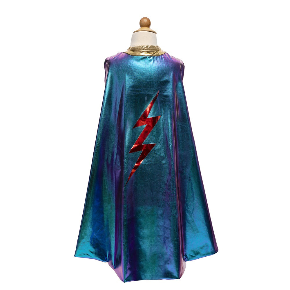 Great Pretenders double-sided iridescent cape with thunderbolt 4-6 years