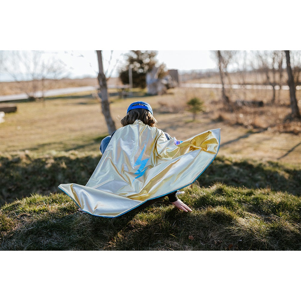 Great Pretenders double-sided iridescent cape with thunderbolt 4-6 years