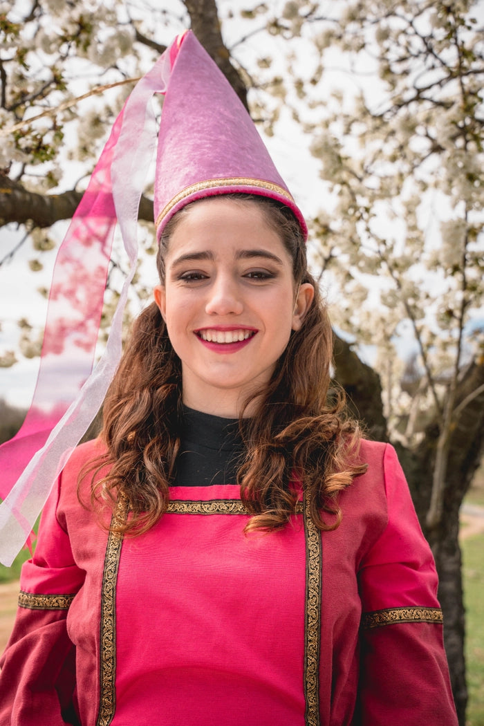 Καπέλο Μεταμφίεσης Πριγκίπισσα-Ροζ με κορδέλες