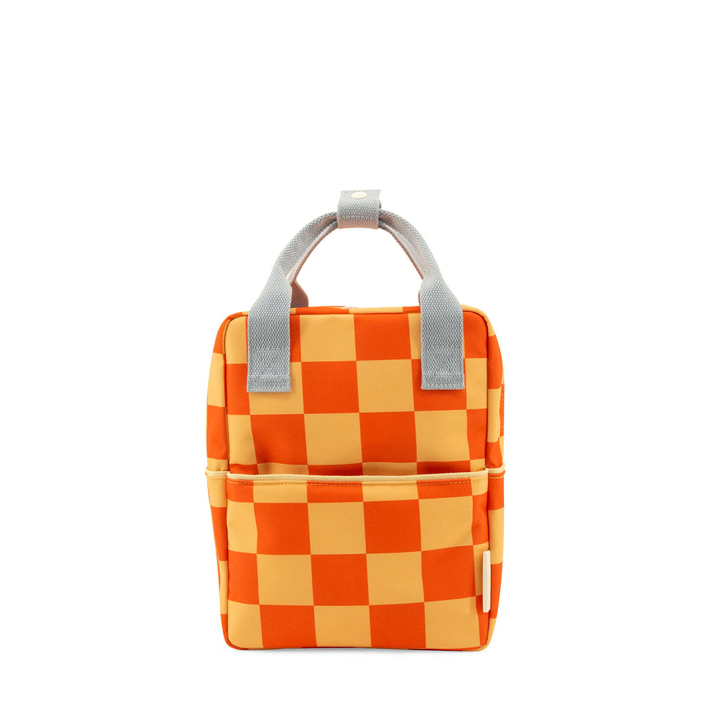 Sticky Lemon Παιδικό σχολικό σακίδιο μικρό Farmhouse σκακιέρα - Pear jam/ladybird red 20x13x26 cm