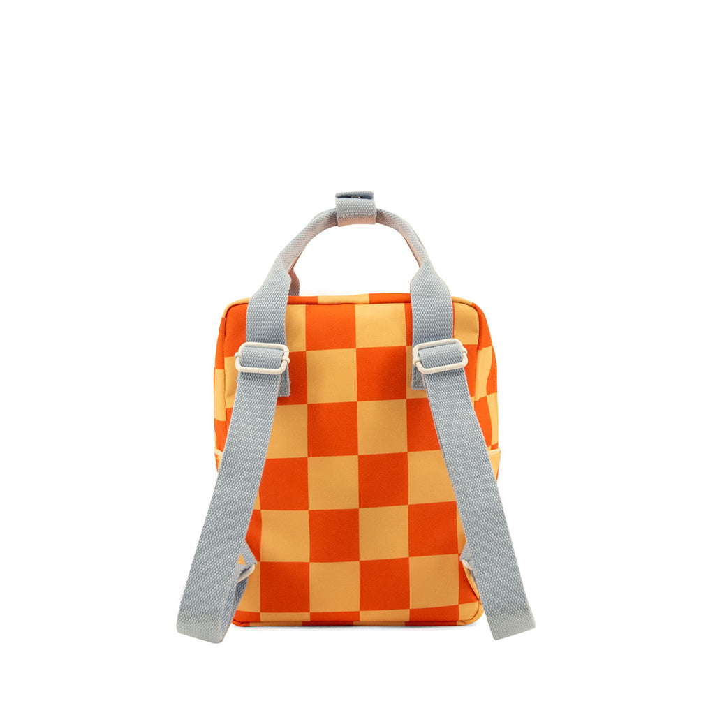 Sticky Lemon Παιδικό σχολικό σακίδιο μικρό Farmhouse σκακιέρα - Pear jam/ladybird red 20x13x26 cm