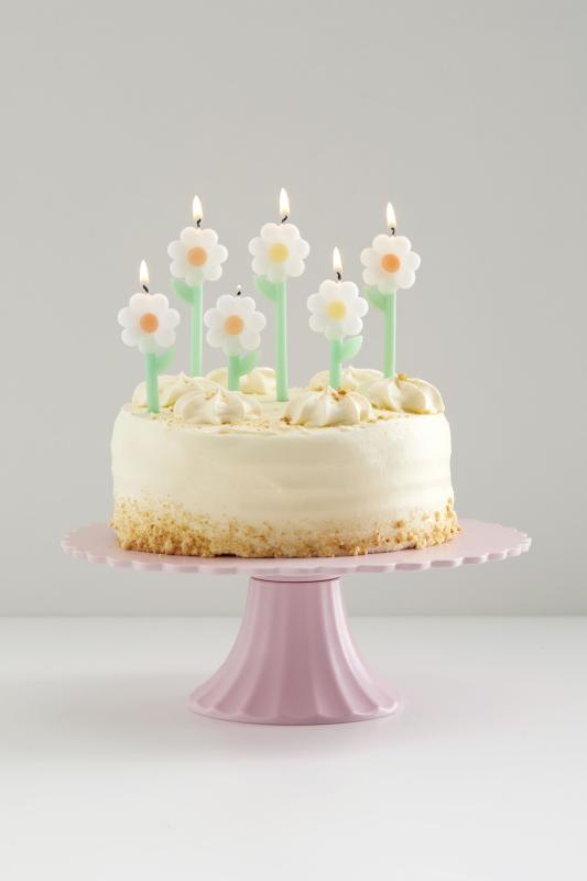 Daisy shaped birthday candles 6 pcs