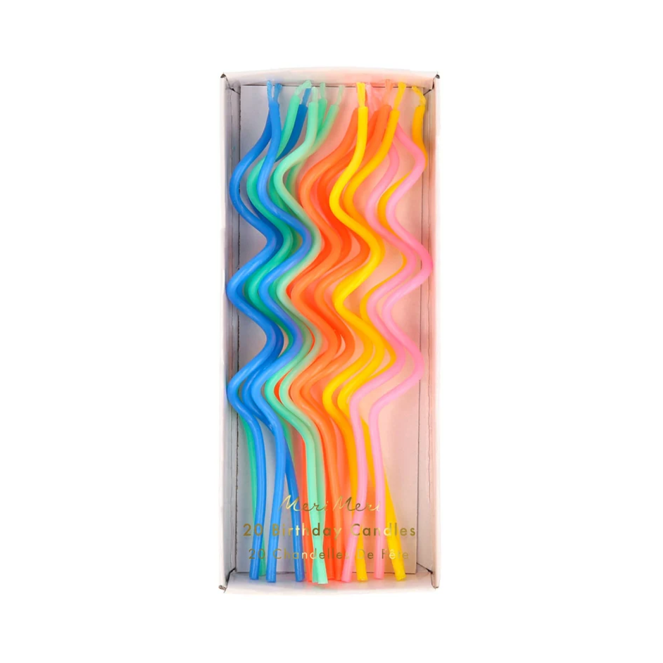 Mixed Swirly tall candles 16 pcs
