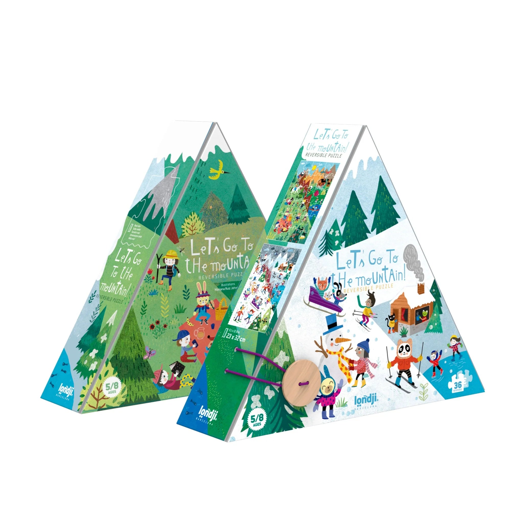 Let's Go To The Mountain - 36 Pcs - Reversible Puzzle +3 years Londji