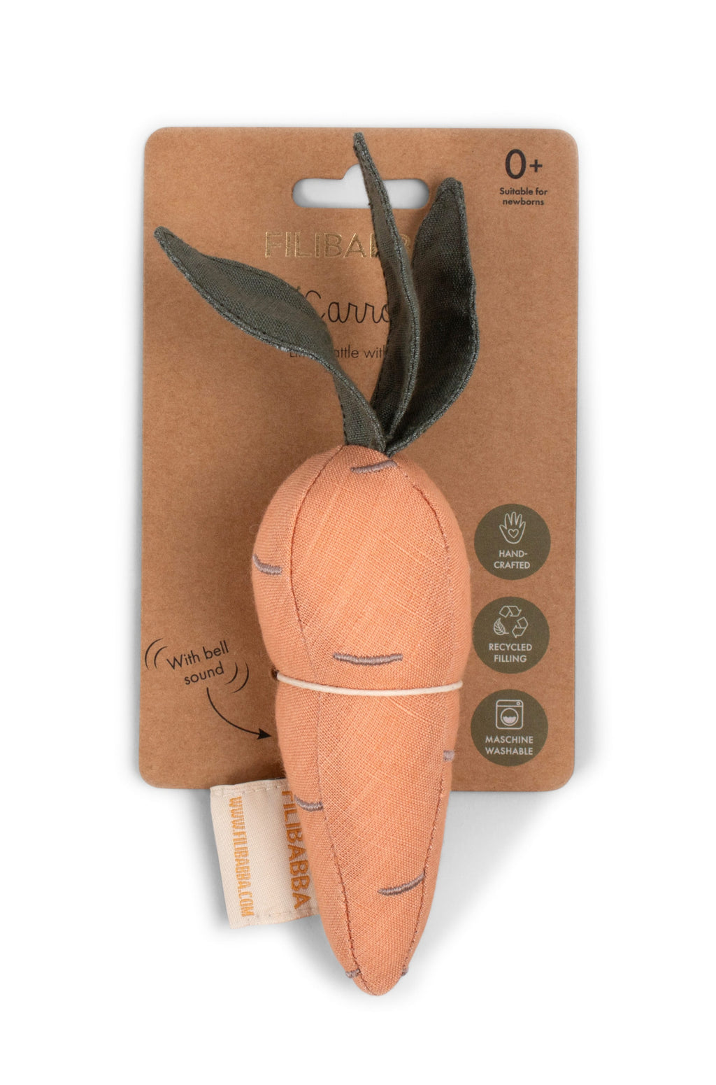 Baby's Rattle Carrot 0+ m 22.5cm Filibabba 