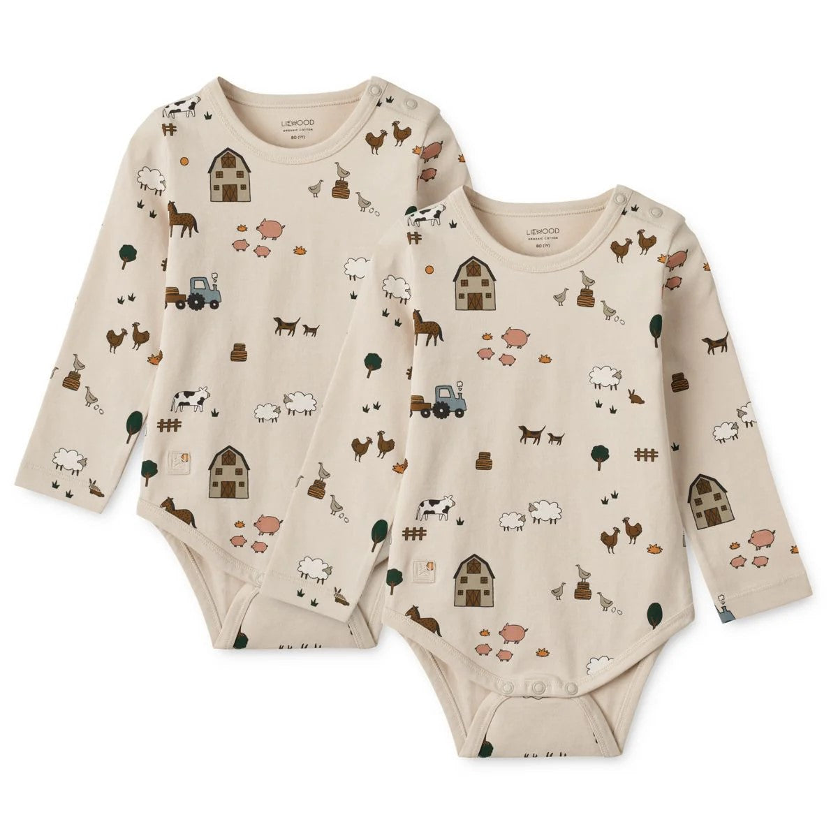 Set of 2 Baby Romper Farm - organic cotton - 3 to 24 months Liewood