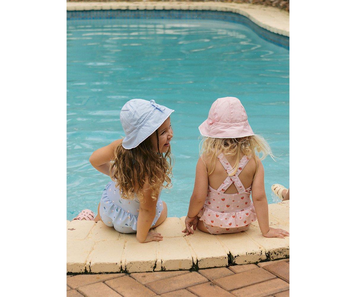 Παιδικό μαγιό ολόσωμο με προστασία από τον ήλιο UPF 50+ 18-24 μηνών Strawberries Monnëka Μέγεθος XS