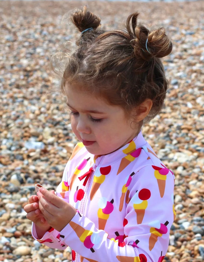 Baby One-Piece Swimsuit Ice Cream 3-24M-Organic Cotton