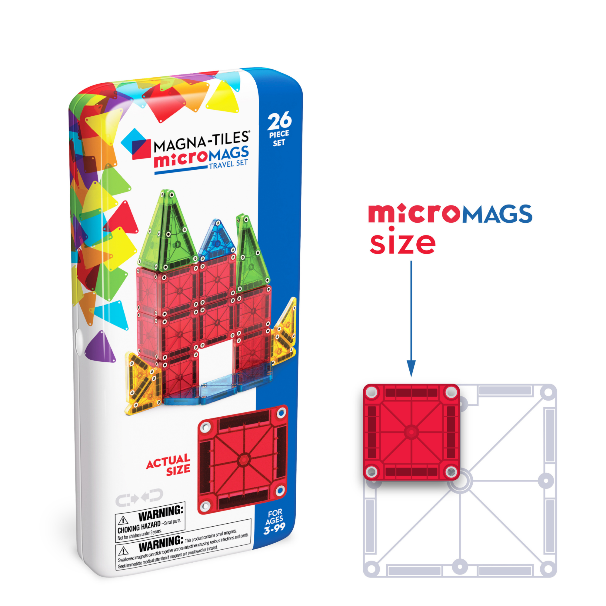 Μαγνητικό Παιχνίδι microMAGS Travel Set 26 Κομμάτια 3ετών+ Magna Tiles 244026
