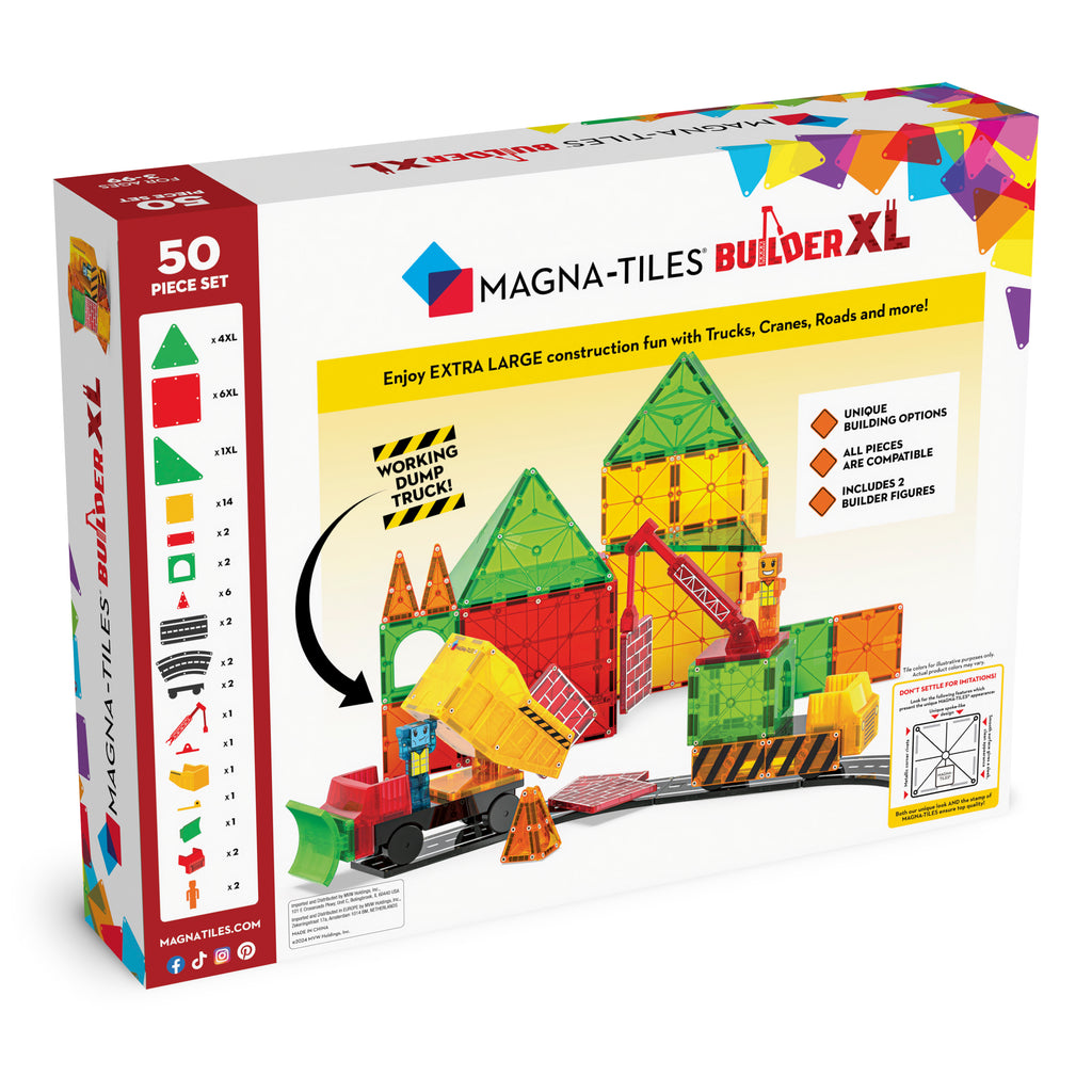 Μαγνητικό Παιχνίδι 50 κομματιών Builder XL 3ετών+ Magna-Tiles 242050