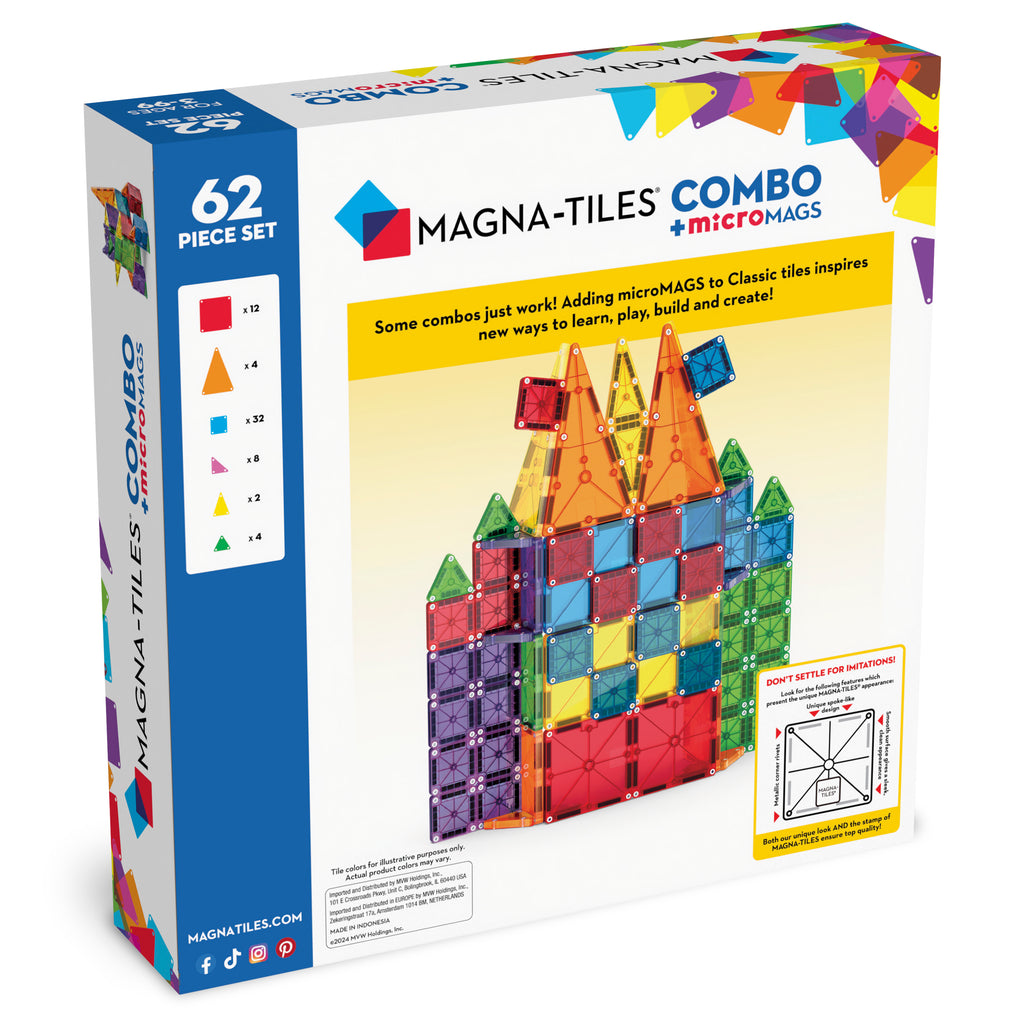 Combo 62-Piece Set 3Y+ Magna Tiles