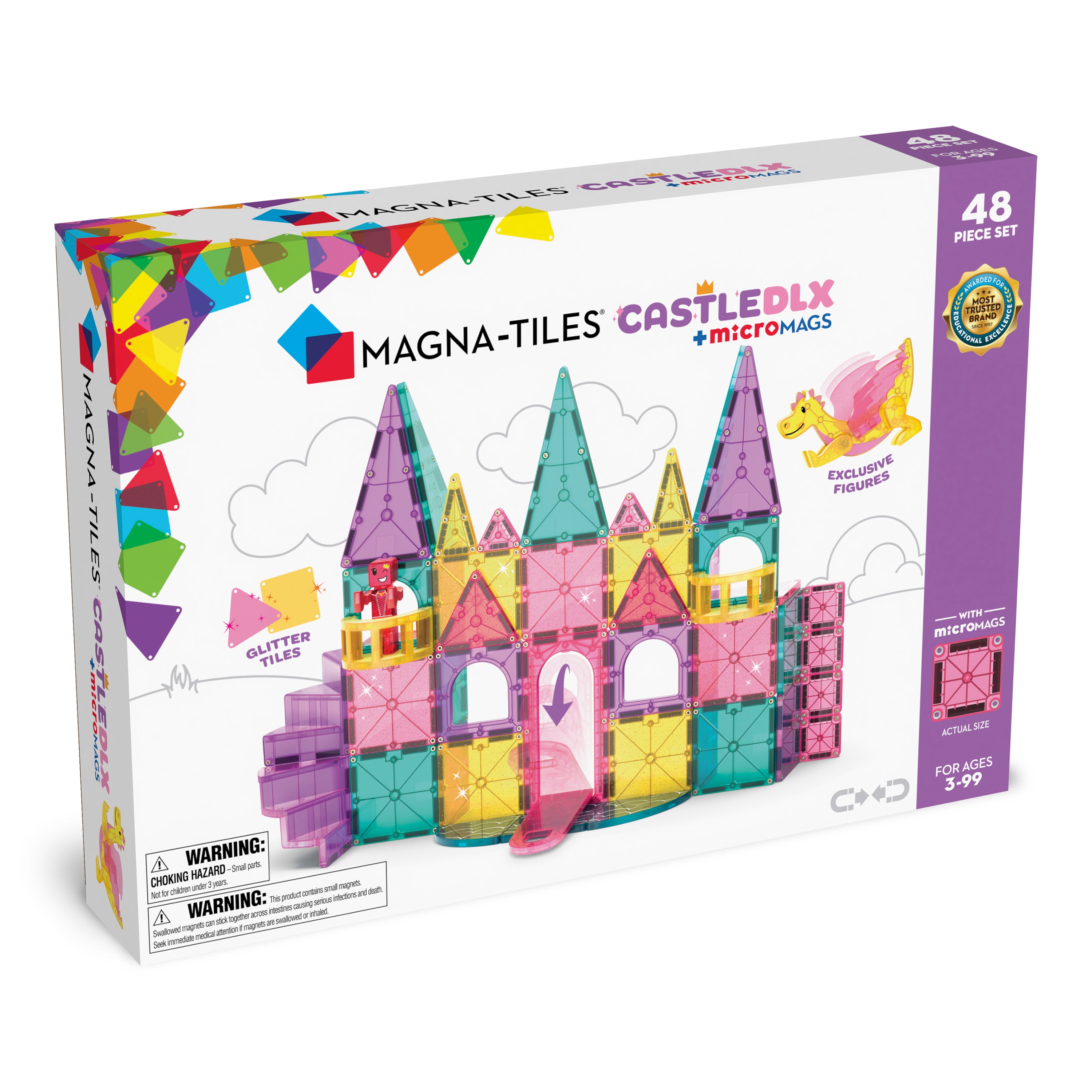 Μαγνητικό Παιχνίδι 48 κομματιών Castle DLX 3ετών+ Magna Tiles 242048