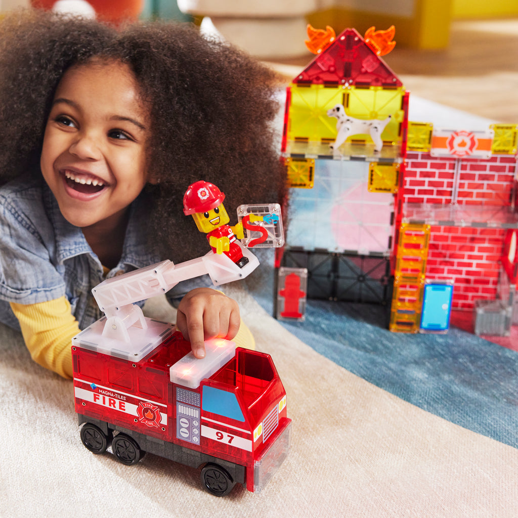 Παιδικό μαγνητικό παιχνίδι Fire Station 50κομμάτια 3ετών+ Magna Tiles