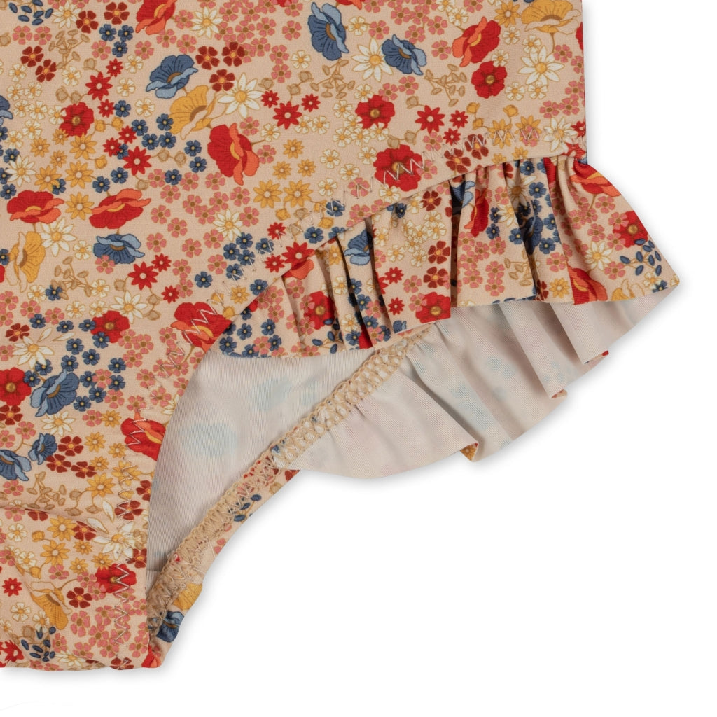 Παιδικό μακρυμάνικο φλοραλ ολόσωμο μαγιό Villetta 6M-10Y Konges Slojd