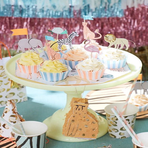 Cupcake Kit φορμάκια και toppers για παιδικό πάρτι Animals σετ 24τμχ - Meri Meri