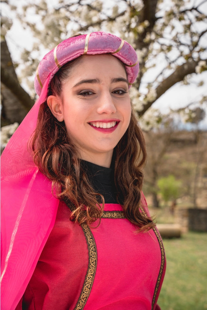 Princess Head Band Krown Pink Velvet 