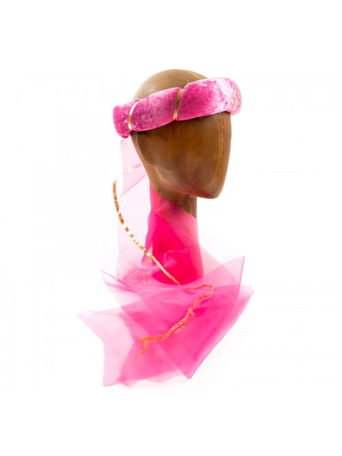 Princess Head Band Krown Pink Velvet 