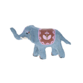Paper-mâché elephant figurine with pink ornamentation 12x18 cm