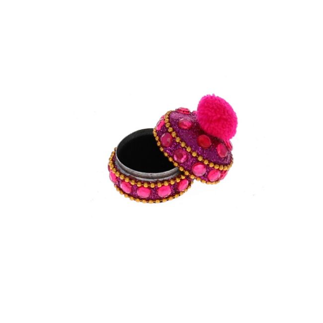 Small pink box with gemstones 4 cm