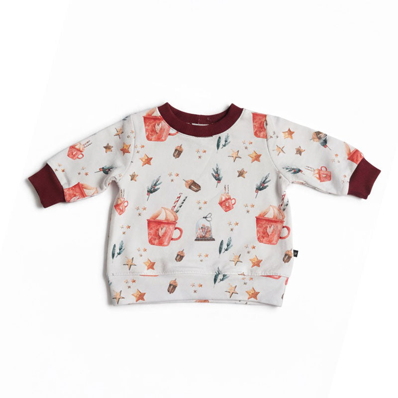Kids' organic cotton sweatshirt Xmas 'Warm Wishes'-Miley+Moss 3m-5y
