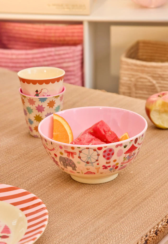 Kids melamine Bowl Fun Fair - Pink 700ml  Rice
