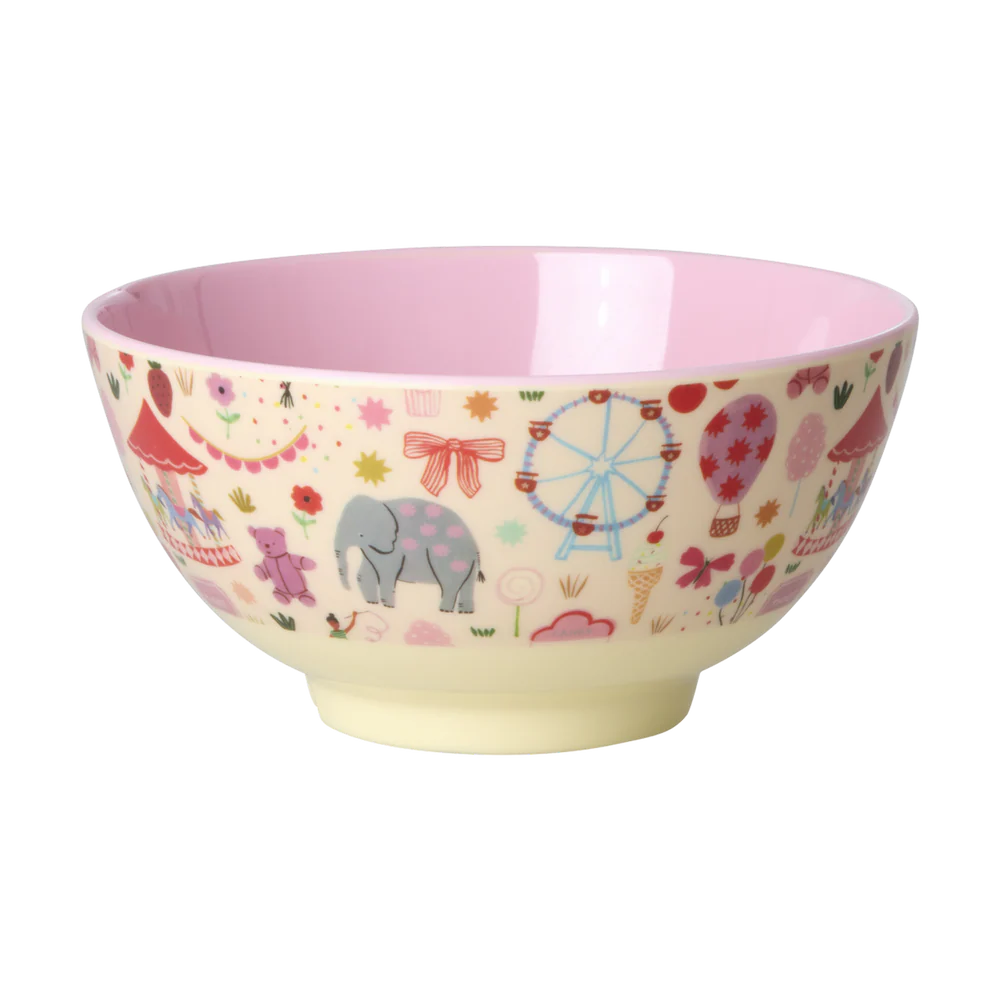 Kids melamine Bowl Fun Fair - Pink 700ml  Rice