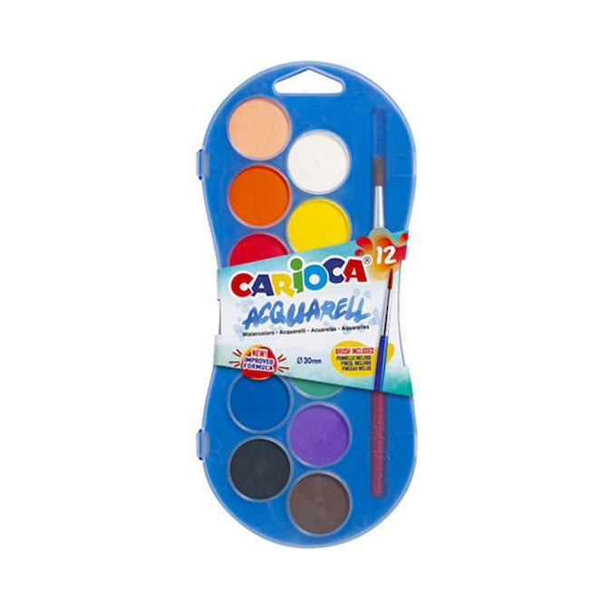 Watercolors 12 Colors Ages 3+ Carioca