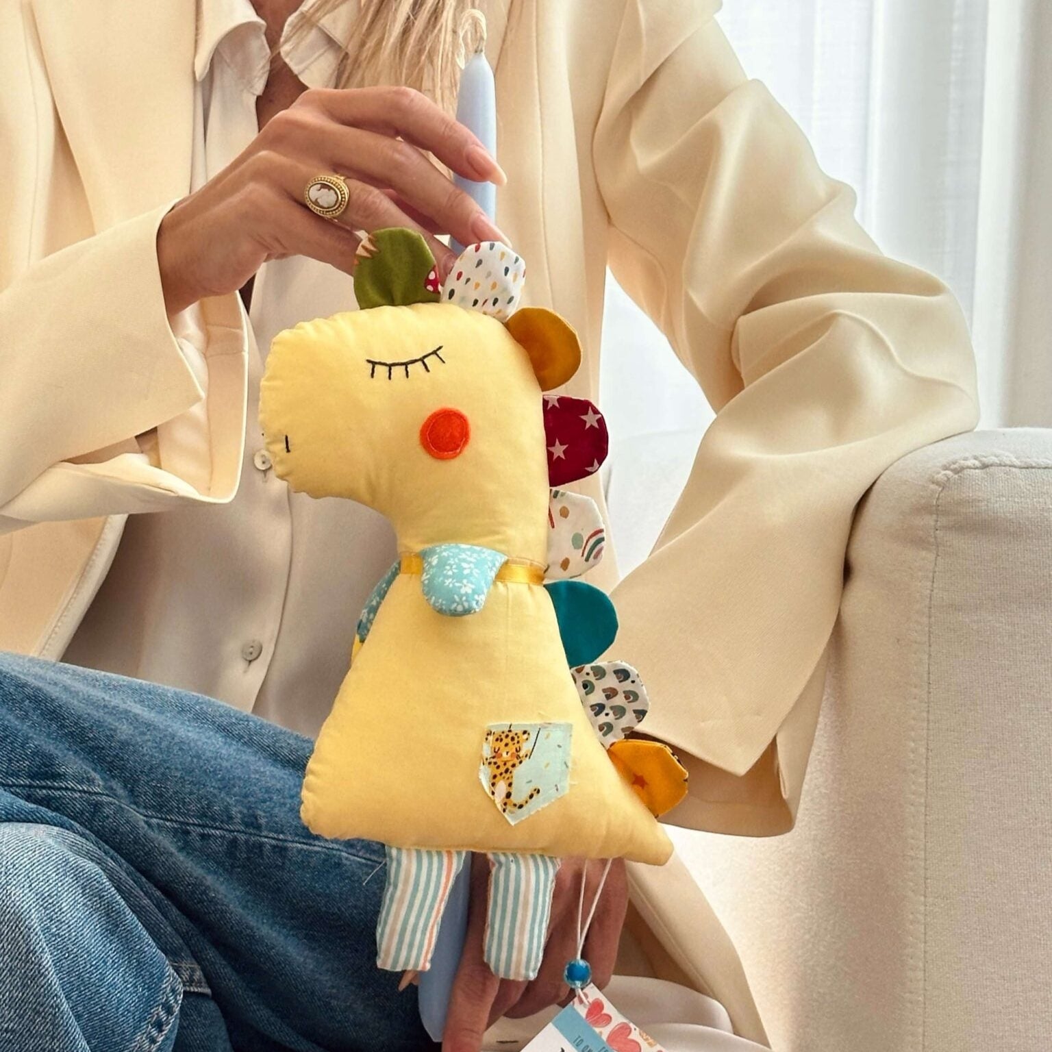 Handmade Easter candle Dino the Dinosaur 