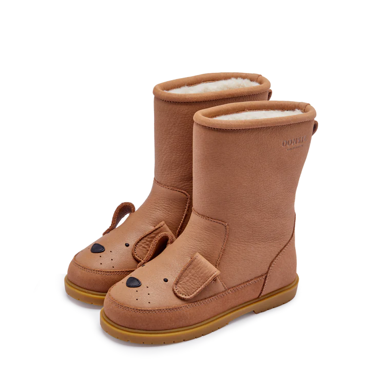 Παιδικό δερμάτινο μποτάκι Wadudu Classic Boots Dog - Hazelnut Leather Νούμερο 23-33 DONSJE
