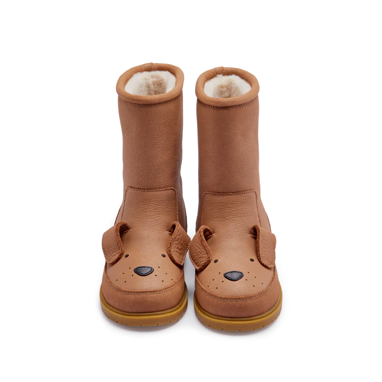 Παιδικό δερμάτινο μποτάκι Wadudu Classic Boots Dog - Hazelnut Leather Νούμερο 23-33 DONSJE