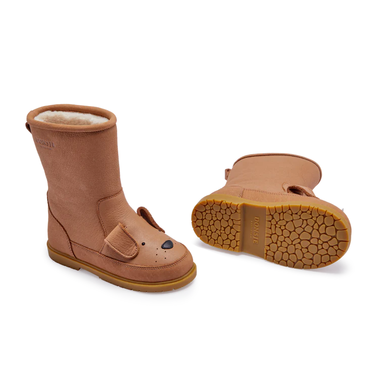 Παιδικό δερμάτινο μποτάκι Wadudu Classic Boots Dog - Hazelnut Leather Νούμερο 23-33 DONSJE